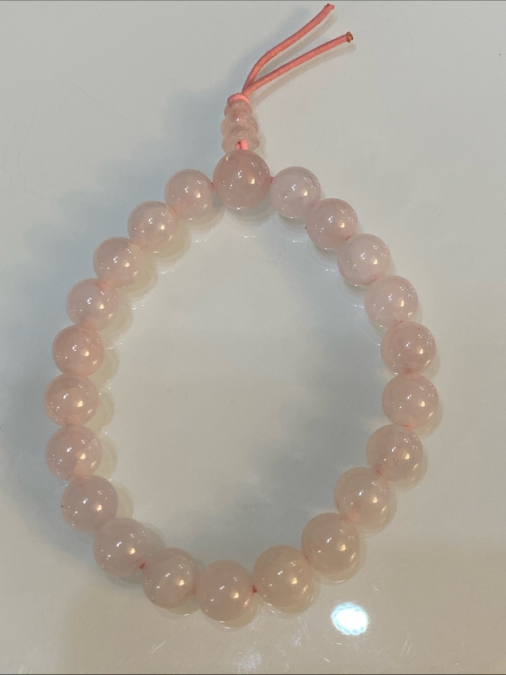 Pink quartz beaded bracelet
